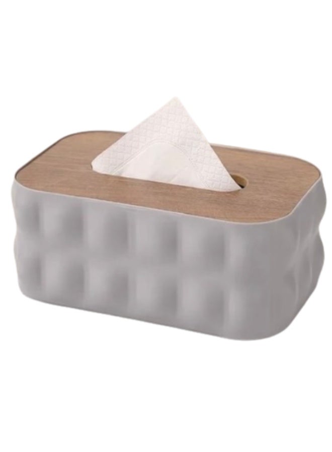 Stylish Bubble Pattern Tissue Box, Plastic Tissue Holder with Top Opening Lid, Modern Home Office Bathroom Tissue Organizer, 21×13×9 cm - Image 1